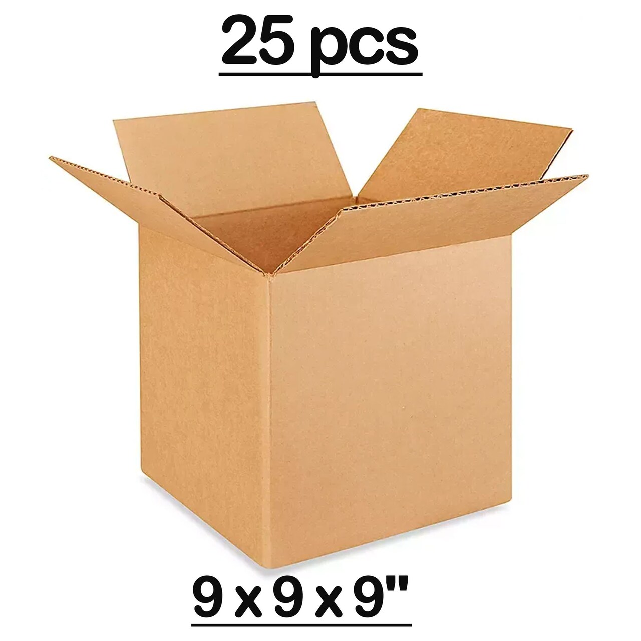 25 pcs Heavy Duty Corrugated Shipping Storage Box 9 x 9 x 9 inch